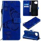 For Motorola Moto G 5G Plus 3D Butterflies Embossing Pattern Horizontal Flip Leather Case with Holder & Card Slot & Wallet(Blue) - 1