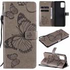 For Motorola Moto G9 Plus 3D Butterflies Embossing Pattern Horizontal Flip Leather Case with Holder & Card Slot & Wallet(Gray) - 1