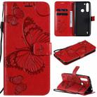 For Motorola Moto One Fusion 3D Butterflies Embossing Pattern Horizontal Flip Leather Case with Holder & Card Slot & Wallet(Red) - 1