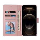 For iPhone 12 / 12 Pro Marble Bronzing Stitching Horizontal Flip PU Leather Case with Holder & Card Slots & Wallet & Photo Frame(Rose Gold) - 4