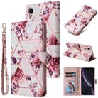For iPhone XR Marble Bronzing Stitching Horizontal Flip PU Leather Case with Holder & Card Slots & Wallet & Photo Frame(Rose Gold) - 1