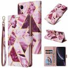 For iPhone XR Marble Bronzing Stitching Horizontal Flip PU Leather Case with Holder & Card Slots & Wallet & Photo Frame(Purple) - 1