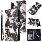 For iPhone X / XS Marble Bronzing Stitching Horizontal Flip PU Leather Case with Holder & Card Slots & Wallet & Photo Frame(Black) - 1