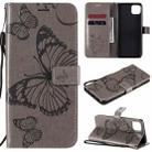For OPPO Realme C11 3D Butterflies Embossing Pattern Horizontal Flip Leather Case with Holder & Card Slot & Wallet & Lanyard(Grey) - 1