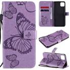 For OPPO Realme C11 3D Butterflies Embossing Pattern Horizontal Flip Leather Case with Holder & Card Slot & Wallet & Lanyard(Purple) - 1