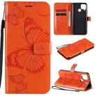 For OPPO Realme C15 3D Butterflies Embossing Pattern Horizontal Flip Leather Case with Holder & Card Slot & Wallet & Lanyard(Orange) - 1