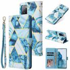 For Samsung Galaxy S20 FE Marble Bronzing Stitching Horizontal Flip PU Leather Case with Holder & Card Slots & Wallet & Photo Frame(Blue) - 1