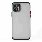 For iPhone 12 mini Full Coverage TPU + PC Protective Case with Metal Lens Cover (Black Red) - 1