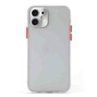 For iPhone 12 mini Full Coverage TPU + PC Protective Case with Metal Lens Cover (White Red) - 1