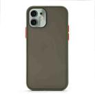 For iPhone 12 mini Full Coverage TPU + PC Protective Case with Metal Lens Cover (Grass Green Red Black) - 1