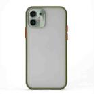 For iPhone 12 mini Full Coverage TPU + PC Protective Case with Metal Lens Cover (Grass Green Red) - 1
