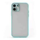 For iPhone 12 mini Full Coverage TPU + PC Protective Case with Metal Lens Cover (Sky Blue Green) - 1