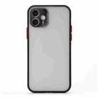 Full Coverage TPU + PC Protective Case with Metal Lens Cover For iPhone 12(Black Red) - 1