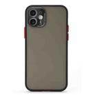 Full Coverage TPU + PC Protective Case with Metal Lens Cover For iPhone 12 Pro(Black Red Black) - 1