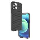 For iPhone 12 / 12 Pro Shockproof Grid Texture TPU Protective Case(Black) - 1