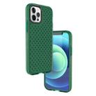 For iPhone 12 / 12 Pro Shockproof Grid Texture TPU Protective Case(Green) - 1