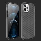 For iPhone 12 Pro Max Shockproof Grid Texture TPU Protective Case(Black) - 1