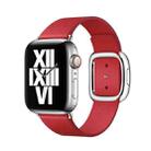 Modern Style Leather Watch Band For Apple Watch Series 7 45mm / 6 & SE & 5 & 4 44mm / 3 & 2 & 1 42mm(Red) - 1