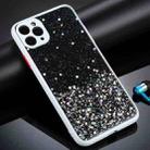 For iPhone 11 Pro Max Gradient Glitter Powder Shockproof Protective Case(White) - 1