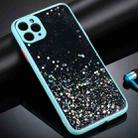 For iPhone 11 Pro Max Gradient Glitter Powder Shockproof Protective Case(Light Green) - 1