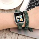 Hand-woven Leather Watch Band For Apple Watch Series 8&7 41mm / SE 2&6&SE&5&4 40mm / 3&2&1 38mm(Green) - 1
