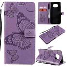 For Xiaomi Poco X3 NFC 3D Butterflies Embossing Pattern Horizontal Flip Leather Case with Holder & Card Slot & Wallet(Purple) - 1