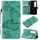 For Xiaomi Mi 10 Ultra 3D Butterflies Embossing Pattern Horizontal Flip Leather Case with Holder & Card Slot & Wallet(Green) - 1