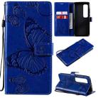 For Xiaomi Mi 10 Ultra 3D Butterflies Embossing Pattern Horizontal Flip Leather Case with Holder & Card Slot & Wallet(Blue) - 1