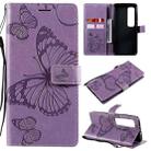 For Xiaomi Mi 10 Ultra 3D Butterflies Embossing Pattern Horizontal Flip Leather Case with Holder & Card Slot & Wallet(Purple) - 1