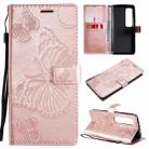 For Xiaomi Mi 10 Ultra 3D Butterflies Embossing Pattern Horizontal Flip Leather Case with Holder & Card Slot & Wallet(Rose Gold) - 1