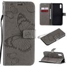 For Xiaomi Redmi 9A 3D Butterflies Embossing Pattern Horizontal Flip Leather Case with Holder & Card Slot & Wallet(Grey) - 1