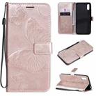 For Xiaomi Redmi 9A 3D Butterflies Embossing Pattern Horizontal Flip Leather Case with Holder & Card Slot & Wallet(Rose Gold) - 1