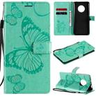 For Huawei Enjoy 20 Plus 5G 3D Butterflies Embossing Pattern Horizontal Flip Leather Case with Holder & Card Slot & Wallet(Green) - 1