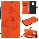 For Huawei Enjoy 20 Plus 5G 3D Butterflies Embossing Pattern Horizontal Flip Leather Case with Holder & Card Slot & Wallet(Orange) - 1
