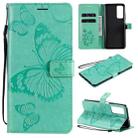 For Huawei Honor Play4 / Maimang 9 3D Butterflies Embossing Pattern Horizontal Flip Leather Case with Holder & Card Slot & Wallet(Green) - 1