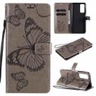 For Huawei Honor Play4 / Maimang 9 3D Butterflies Embossing Pattern Horizontal Flip Leather Case with Holder & Card Slot & Wallet(Grey) - 1