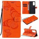 For Huawei Honor Play4 / Maimang 9 3D Butterflies Embossing Pattern Horizontal Flip Leather Case with Holder & Card Slot & Wallet(Orange) - 1