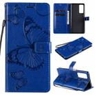 For Huawei Honor Play4 / Maimang 9 3D Butterflies Embossing Pattern Horizontal Flip Leather Case with Holder & Card Slot & Wallet(Blue) - 1