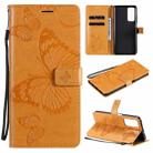 For Huawei Honor Play4 / Maimang 9 3D Butterflies Embossing Pattern Horizontal Flip Leather Case with Holder & Card Slot & Wallet(Yellow) - 1