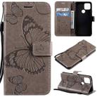 For Google Pixel 5 3D Butterflies Embossing Pattern Horizontal Flip Leather Case with Holder & Card Slot & Wallet & Lanyard(Grey) - 1