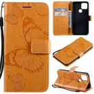 For Google Pixel 5 3D Butterflies Embossing Pattern Horizontal Flip Leather Case with Holder & Card Slot & Wallet & Lanyard(Yellow) - 1