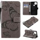 For Google Pixel 4A 5G 3D Butterflies Embossing Pattern Horizontal Flip Leather Case with Holder & Card Slot & Wallet & Lanyard(Grey) - 1