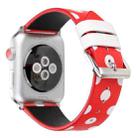 Fashion Dot Series Watch Band For Apple Watch Ultra 49mm / Series 8&7 45mm / SE 2&6&SE&5&4 44mm / 3&2&1 42mm(Red White) - 1