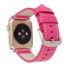 Calfskin Genuine Leather Watch Band For Apple Watch Series 7 41mm / 6 & SE & 5 & 4 40mm / 3 & 2 & 1 38mm(Rose Red) - 1