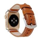 Calfskin Genuine Leather Watch Band For Apple Watch Series 7 41mm / 6 & SE & 5 & 4 40mm / 3 & 2 & 1 38mm(Brown) - 1