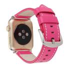 Calfskin Genuine Leather Watch Band For Apple Watch Series 7 45mm / 6 & SE & 5 & 4 44mm / 3 & 2 & 1 42mm(Rose Red) - 1