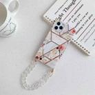 For iPhone 12 mini Splicing Flower Pattern TPU Protective Case with Chain Strap (White) - 1