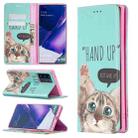 For Samsung Galaxy Note20 Ultra Colored Drawing Pattern Invisible Magnetic Horizontal Flip PU Leather Case with Holder & Card Slots & Wallet(Cat) - 1