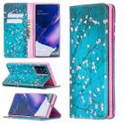 For Samsung Galaxy Note20 Ultra Colored Drawing Pattern Invisible Magnetic Horizontal Flip PU Leather Case with Holder & Card Slots & Wallet(Plum Blossom) - 1