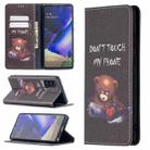 For Samsung Galaxy Note20 Colored Drawing Pattern Invisible Magnetic Horizontal Flip PU Leather Case with Holder & Card Slots & Wallet(Bear) - 1